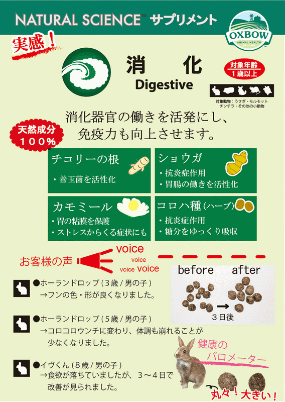 OXBOW　ナチュラルサイエンス　消化　60粒