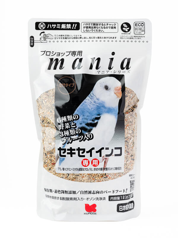 黒瀬ペットフード　プロショップ専用　mania　セキセイインコ　1L