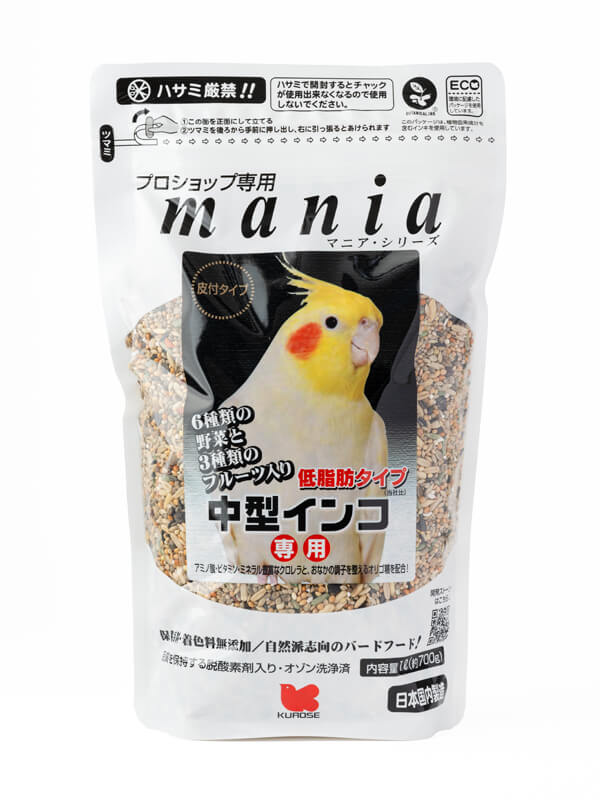 黒瀬ペットフード　プロショップ専用　mania 　中型インコ　低脂肪タイプ　1L