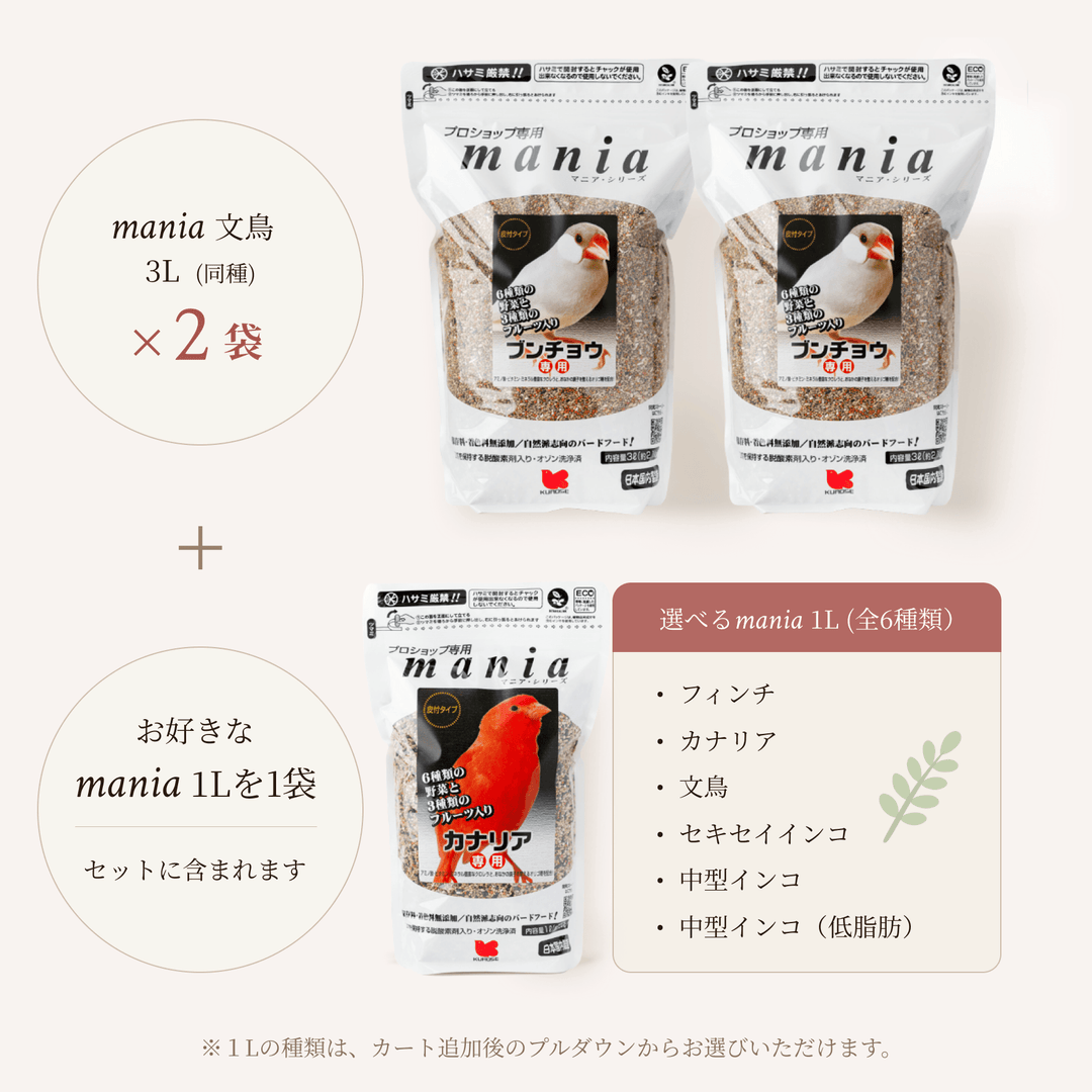 プロショップ専用 mania 文鳥 お試しセット　