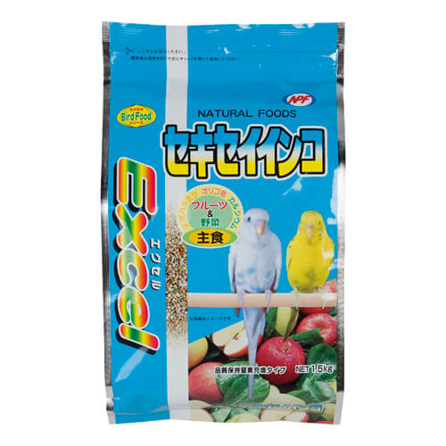 【リニューアル予定・在庫限り】NPF　エクセル　セキセイインコ　皮付　1.5kg　【在庫限り】